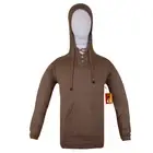 WOMEN HANDMADE ANDEAN ALPACA LIGHT BROWN PULL OVER HOODIE SZ XXL