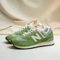 在飛比找PChome24h購物優惠-NEW BALANCE 休閒鞋 NB 574 青綠色 麂皮 