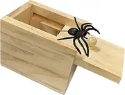 Jishi Spider Box Prank Toy - Funny Gag Gift Wooden Surprise Present for Money Cash Small Gifts, Fun White Elephant Unique Novelty Hilarious Joke Stocking Stuffers for Adults Men Women Kids Teens