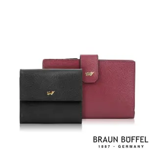 【BRAUN BUFFEL 德國小金牛】台灣總代理 奧菲莉亞-TW 12卡拉鍊長夾-深櫻桃色(BF688-602-DC)