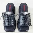 Wicked Wrath 58 Square Toe Goth Lace Up Big Buckle Strap Ankle Boots