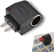 leechio AC to DC Car Converter Outlet, AC to Adapter, 220V DC 12V 500mA Wall Cigarette Lighter Socket Converter, Plug and Play Cigarette Lighter Adapter, Universal for Most Cars, SUVs (Black)