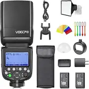 Godox V860III-S Camera Flash Speedlight Kit for Sony, TTL GN60 HSS Camera Flash 2.4G Wireless X System 1/8000 1.5s Recycle Time and LED Modelling Light with Softbox, Diffuser, Colour Filter