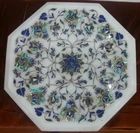 12" side corner Marble Table Top Precious stones Inlay handmade Work Home Decor
