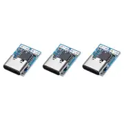 3Pcs USB-C PD 12V DC Fixed Voltage Power Trigger Module,0.7x0.4" 5A Type-C, Blue