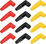 OTOTEC 12PCS Electric Terminal Boot PVC Protection Cover, Black + Red + Yellow, Crimp, Protective Cover