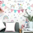 Rainbow Clouds Stars Wall Stickers Glow in The Dark Cute for Baby Nursery