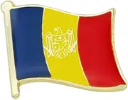[Panda Loco] Andorra Coat Of Arms National Flag Metal Enamel Pin Badge Lapel, Metal