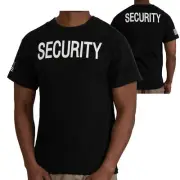Men's Black 2-Sided "SECURITY" T-Shirt with US Flag On Sleeve