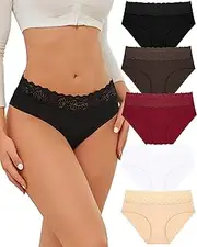 Ready to Love Unterhosen Damen Baumwolle Unterwäsche Frauen Baumwoll Unterwäsche Damen Brazilian Slip Sexy Spitze Hipster Atmungsaktiv Weich Slip Mehrpack