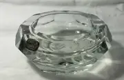 Vintage Decagon Bohemia MCM Crystal Ashtray Mid-Century Olde English Letter “S”
