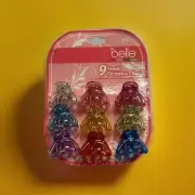 Claw Clips Kids Colorful Small Hair Jewel Octopus By Belle Pack Of 9 New