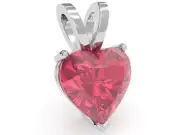 Pink Tourmaline Heart Solitaire Pendant In 14k Solid Gold