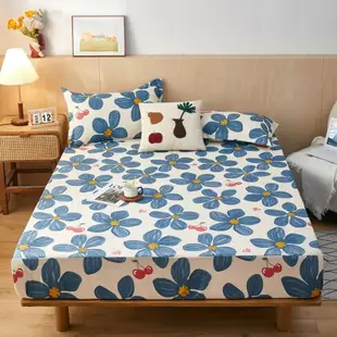 北歐風床包 單層床笠 床罩 床套 可水洗 鬆緊帶 親膚透氣 保潔墊 單人雙人加大特大床包 枕套