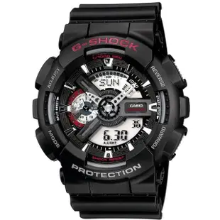 【CASIO 卡西歐】G-SHOCK 街頭潮流雙顯錶(GA-110-1A)