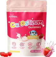 Colostrum Gummies, 1000 Mg Grass Fed Colostrum Chews Colostrum Supplement for Gu