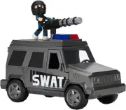 DevSeries Jailbreak: SWAT Van 8-Inch Vehicle with Lights & 2.75-Inch Figure New