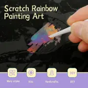Scratch Rainbows Painting Scratch Paper DIY Handmade Scratch Painting TaYKD-