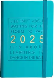 2025 One Day One Page Daily Planner – Your Ultimate Gift Calendar, One Page Per Day Hardcover Monthly Notebook Leather Cover, Daily Appointment Book Planner (Green)