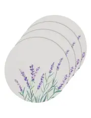 [Ladelle] Lavender Round Vinyl 4 Pack Placemat in Multi