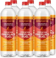 Bio Ethanol Fireplace Fuel 6 x 1 Liter - Bioethanol Fuel Tabletop Fire Pit, Bio