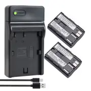 2X Li-ion Battery Pack+Charger for Canon BP-508 BP-511 511a BP-512 BP-514 BP-522