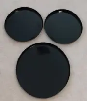 Set 3pc Round Stove Top Burner Covers- Black Color - No Box.