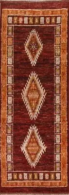 Thick Plush Moroccan Berber Oriental Runner Rug 3'x10' Handmade Wool Carpet
