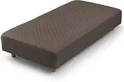 Offtime AJ001BSD Fitted Sheet with Integrated Pad, Semi-Double, 47.2 x 78.7 x 9.8 inches (120 x 200 x 25 cm), Antibacterial, Odor Resistant, Preshrunk 100% Cotton, All Seasons, Brown