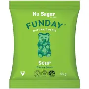 Funday Natural Sweets Sour Vegan Gummy Bears 50g