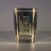 New York Twin Towers Glass Paperweight Collecter Memorabilia Statue Of Liberty