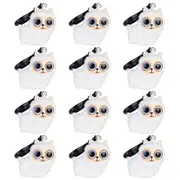 12PK Alpaca Valley Eye Popping Keychain/Keyring Llama Squeeze Toy 5x6cm White