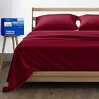 Cal King Size Cotton Bed Sheets Set (Cal King, 1000 Thread Count) Burgundy Beddi