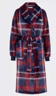 Peter Alexander Ladies Check Velour Dressing Gown XS