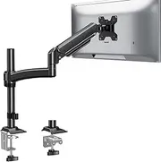 Single Monitor Mount Arm, VESA Desk Mount Stand for 13-32 inch Computer Screen up to 22 lbs, Adjustable Height Tall Monitor Arm with Tilt Swivel Rotation, VESA 75 100mm, Black, Freelift