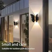 Butterfly Solar Wall Light Outdoor Wall Lantern Motion Sensor Outside Yard Lamp Auto On/Off LED Induction Lamp for Fence Patio 1PC