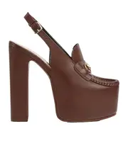 Women's Horsebit platform loafer slingback 37.5,37,39 dark brown