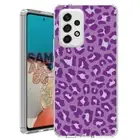 For Samsung Galaxy A23 5g A52 A53 TPU Case+Glass(Leopard Skin Purple