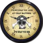 Steampunk Ajax Hibbard Thoreau Gothic Wall Clock Victorian Woman Binoculars 10"