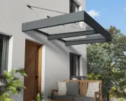 CANOPIA | Sophia XL 1.4 X 1.9 Door Awning - Grey Structure & Clear Panels