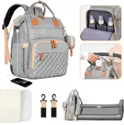 Leogreen 3 in 1 Diaper Bag Backpack with USB Charging Port, Pacifier Case, St...