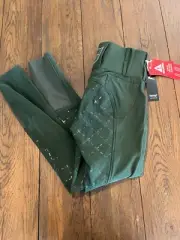 BNWT Horze Desiree Silicone Full Seat Breeches, Green, Women's Size 24