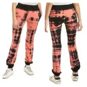 COTTON CITIZEN Woman's MILAN ZIP JOGGER Hibiscus Tie-Dye / Black NWT Size Large