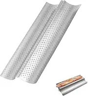 Baguette Bread Pan,Nonstick French Bread Baking Pan,Perforated French Bread Baking Pan,Perforated 2 Loaves Baguettes Bakery Tray,Home Baking Tools,Perfect for Creating a Crisp,Golden-Brown Crust