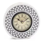 MacKENZIE CHILDS STERLING DOTTY DESK CLOCK BNIB
