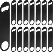 -5 Pack 7Inch Black Stainless Steel Flat Bottle Opener, Beer Bottle Opener, Bar