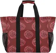 [sanluoli] Large Tote Bag Foldable Beach Bag Tote With Compartments Canvas Car, Red Fake Sequin Rose, 1 size