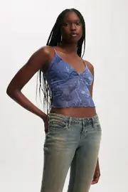 [Cotton On Women] Cotton On Women - Ashley Mesh Cami - Lila floral dusk blue XL LILA FLORAL DUSK BLUE
