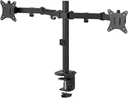 Outshine Gaming Double Monitor Mount – Dual Articulating Arms for 17"-32" Monitors, Supports 9kg Per Screen, Free-Tilt, Height Adjustable, Swivel, Cable Management, Clamp/Grommet Installation