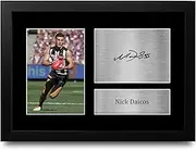 HWC Trading Nick Daicos Collingwood Gifts Printed Signed Autograph Picture for Aussie Rules Football Fans - A4 Framed